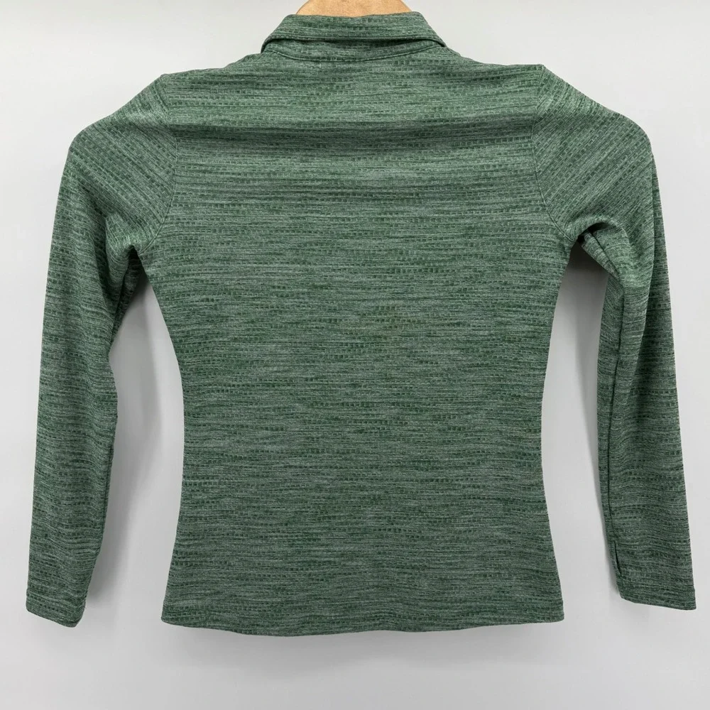 Nike Quarter Zip Pullover Womens Medium Green Dri-FIT Long Sleeve Thumbhole Top
